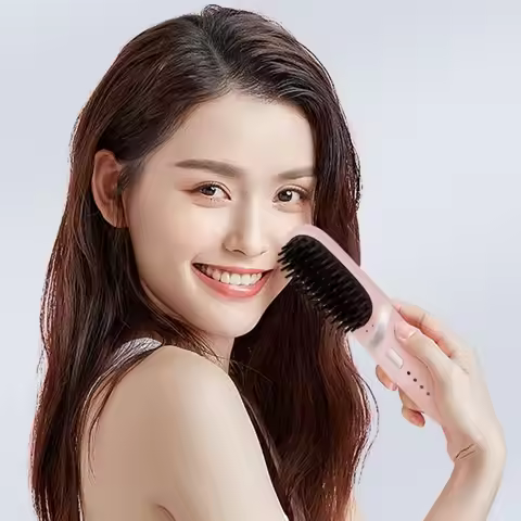 Negative Ion Heating Straightening Comb Long Lasting Straight Roll Dual-Purpose Charging Straight Ha