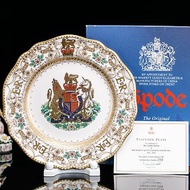 限量英國製Spode女王2002年金碧輝煌24k嵌金骨瓷陶瓷大盤裝飾盤