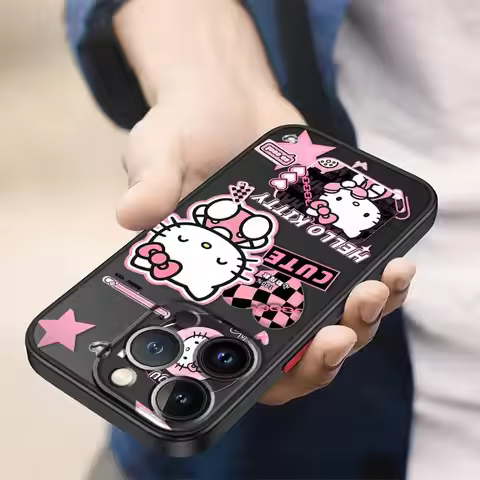 Sanrio Hello Kitty Case for iPhone 13 Mini 16 Pro Max 12 14 16e 7 8 11 17 Air 15 Plus XS Back Phone 