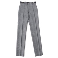 全新未使用 GUCCI Vintage 2000 Tom Ford 時期 100% 羊毛長褲，搭配皮帶和人字紋圖案。未鎖邊，庫存全新，灰色，40 號。義大利製造。