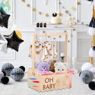 Baby Shower Crate with Handle Wood Baby Crate Closet Cute Baby Hamper Basket Practical Baby Storage 