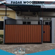 PAGAR WOODPLANK GRC PINTU GERBANG MINIMALIS PAGAR RUMAH MOTIF KAYU GRC WOODPLANK