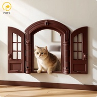 Perfk Latchable French Pet Door Easy Access Pet Door with Latch Interior Cat Flap Lockable for Laund