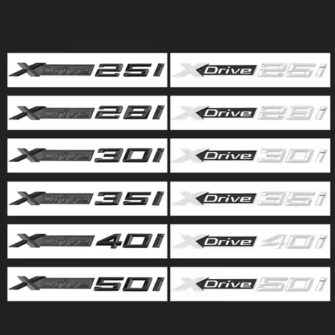 3D Black Logo XDrive 18i 20i 25i 28i 30i 35i 40i 50i Emblem Car Trunk Badge For BMW X1 X3 X5 X6 E70 