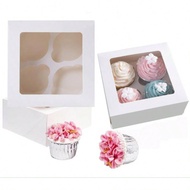 10 Pack White 4 /6 Cupcake Boxes Auto-Popup Cupcake Containers Carriers Bakery Cake Box With Insert 