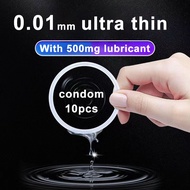 10 pcs 0.01 super thin condom ultra thin 52mm mid size with lubricant trust durex premiere condoms