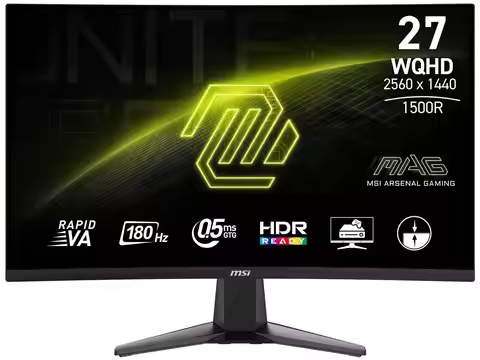 MSI 27" QHD 2K 1440P 180Hz with AMD FreeSync Sync 0.5ms HDR Ready support VRR Ai Vision Less Blue Li