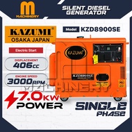 M.Machinery KAZUMI JAPAN KZD8900SE Silent Diesel Generator 7000W (Electric Start)