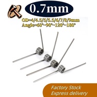 sus304 d0.7mm OD4/4.5/5/5.5/6/7/8/9mm V-shaped spiral torsion spring angle 60/90/120/180 degrees[my-
