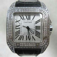 cartier santos 100 卡地亞 山度士 中型 自動 鑽錶