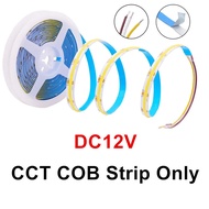 Angelila ไฟแถบ LED COB 12V 24V 608LEDs/M สว่างเป็นพิเศษ5M 10M หรี่แสงได้2700K-6500K แถบแสงสีขาวรางไฟ