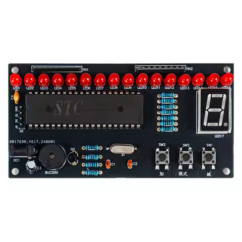 Adjustable Speed LED Music Flowing Light DIY Electronic Kit Multi Form Adjustable STC89C52RC PCB Sol