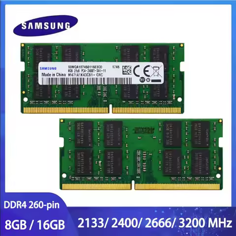 Samsung 8GB 16GB 32GB DDR4 2133MHz 2400MHz 2666MHz 3200 MHz PC4-2133P PC4-2400T PC4-2666V SO-DIMM La