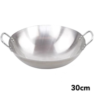 【COD】Premium 304 Double-handle Stainless Steel Wok Non-stick Pan Thick Uncoated Wok Kuali Keluli Tah