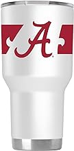 Gametime Sidekicks Alabama Crimson Tide Stainless Steel Tumbler Drinkware 30oz - Insulated Water Bottle Tumbler - Copper-Lined, Vacuum Double Wall Maximum Temperature Efficiency (White Striped)