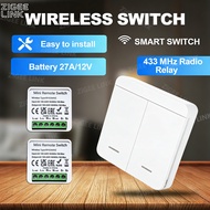 【SAIMILI】 433MHz Wireless Smart Light Switch Remote Control Mini Receiver Relay Module 1/2/3 Gang Wa