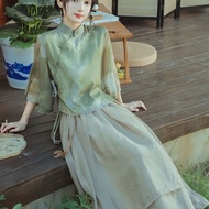 [Real photo] Ancient Chinese tea ceremony costume hanfu spa outfit