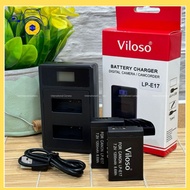 Viloso LCD USB Dual Charger (Type C For Canon LP-E17 Battery and Charger -Canon R50, R100, R10, R8,R