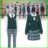 YB1 All of Us Are Dead Cosplay Costume Zombie Boys and Girls School Uniform T-shirt Skirt Set Hallow