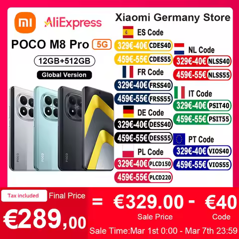 Global Version POCO M8 Pro 5G smartphone 6.83" Snapdragon® 7s Gen 4 6500mAh IP69K 50MP Main camera 1