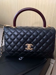 CHANEL COCO HANDLE, FLAP BAG WITH LIZARD EMBOSSED CALFSKIN TOP HANDLE 29cm A92991 蜥蜴皮紋手柄 Medium size