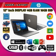HP G4 Windows Laptop | 12 Inch Display | Intel Celeron | 4GB RAM 16GB SSD | WiFi HDMI Office Use
