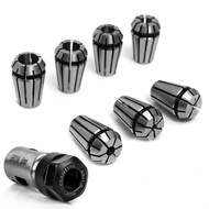 7PCS ER11 1-7mm Spring Collets Set with 5mm Motor Shaft Holder Extension Rod for Engraving Milling D