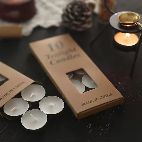10Pcs Round Aluminum Tea Light Candles Mini Decorative Home Decor & Gifting Pack Of 10