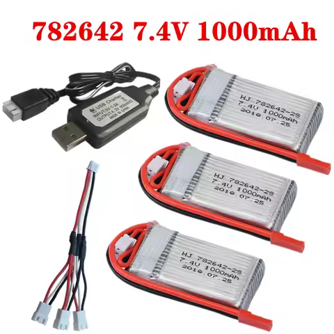 7.4v 1000mah Lipo Battery For Mjxrc X600 Upgrade 2s 1000mah 25c 782642 Lipo Battery For Toys Remote 