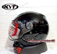 HELM KYT ELSICO BLACK SOLID/HITAM POLOS KYT RETRO
