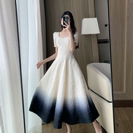 [1.4Ten Thousand People Collection]Square Neck Dress for Women2025Summer New Style High-End Slim Fit
