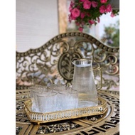 Heat-resistant glass drinking water bottle set up to 400 degrees Celsius, 6 toothpick cups with prem