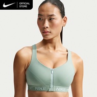 Nike Women's Indy High Support Padded Front-Zip Sports Bra - Steam [HQ2752-006]