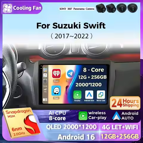 Android 16 For Suzuki Swift 5 2017 - 2022 Car Radio Head Unit Auto BT Stereo Multimedia Video Monito