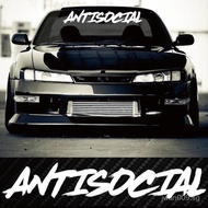 Reflective car body sticker Antisocial English letter car stickers for front windshield car decorati