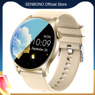 ▤∈♧ SENBONO Round Women Smart Watch Max8 Full Touch Screen Sports Fitness Tracker Waterproof Women's Smartwatch Men for Android iOS