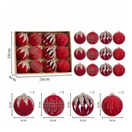 12 Pieces Christmas Baubles Lightweight Christmas Bauble Ornament with Hanging Loop Reusable Hanging