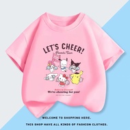 [Hantar sekarang] Hello Kitty kanak-kanak lengan pendek top kolar bulat 100% kapas kanak-kanak lelak