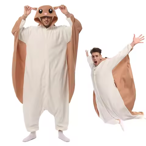ELEIMOS Halloween Flying Squirrel Onesie For Women Men Adult Animal Kigurumis Pyjamas Cartoon Pajama
