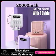 SG Spot 20000mAH Fast Charing Powerbank With 4 Cables Cute Mini Powerbank With Lanyard Portable Power Bank Dig13887