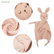 ANYS Cartoon Rabbit Baby Soother Toy Appease Bib Cute Cartoon Burping Cloth for Newbrons Breathable 