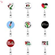 Freedom Palestine Easy Pull Clip Palestine Flag Retractable Badge Reel  Doctor Nurse Student Teacher