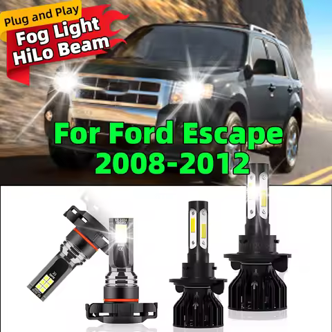 2/4Pcs LED 180W High Bright Headlight 4Side Chips 6000K Car Lights Fog Lamp For Ford Escape 2008 200