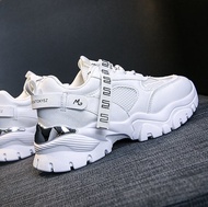 2025 New Look! Womens Korean Style White and Black Rubber Shoes - Chunky Thick Bottom Daddy Shoes. (