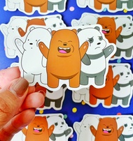 💖WATERPROOF💖 We Bare Bears Hands Up Luggage / Laptop Sticker #650