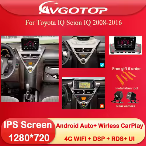 9'' Android 14 Car Radio Multimedia For Toyota IQ Scion IQ 2008-2016 Multimedia Stereo Wireless Carp