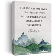Fast Shipping for God Has Not Given Bible Verse Quote Canvas Wall Art Inspirational Modern Rustic De