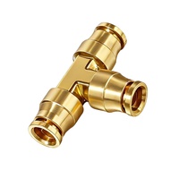 DOT Tee Union Push to Connect Fittings,  Brass C36000 Air Brake Line Fittings for Car, Truck, Traile