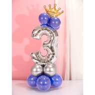 Crown Silver Number Balloon Package (0-9)