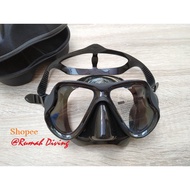 Diving Mask Goggles Scuba Diving Mask Swimming Snorkeling Goggle Tempered Glass Silicone Black Doubl
